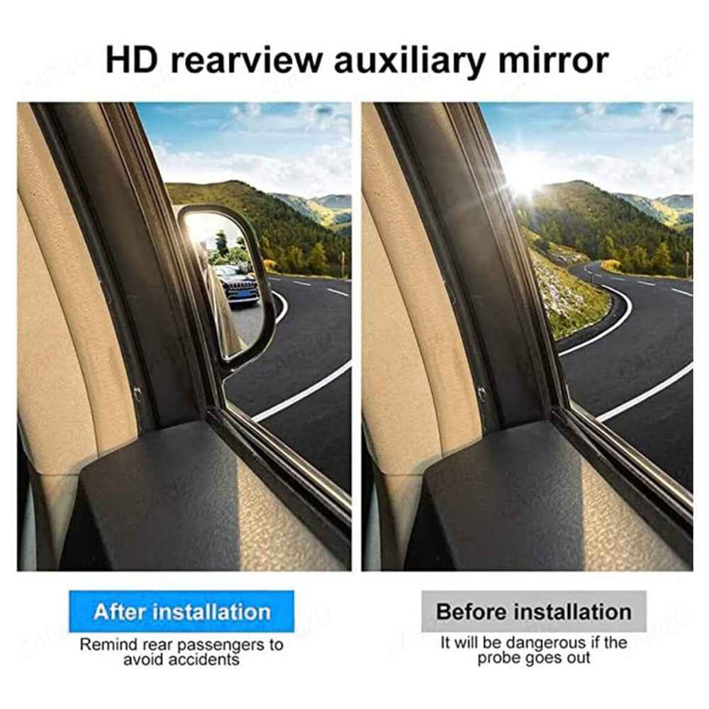 Car Side Wide Angle Blind Spot Mirror Exterior Rearview Mirror for Rear Seat Passengers