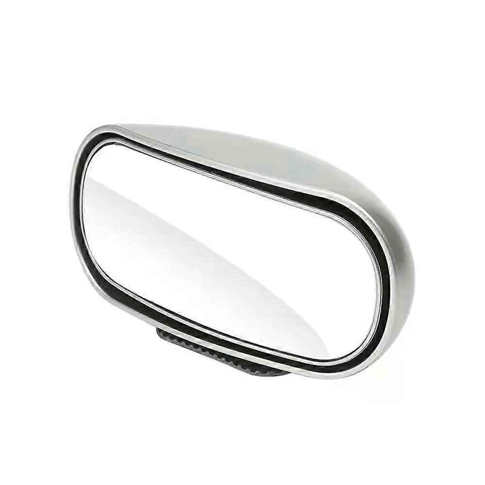 Car Rear View Mirror 360-Degree Rotatable Wide Angle Blind Spot Mirror Auxiliary Parking Aid - Silver