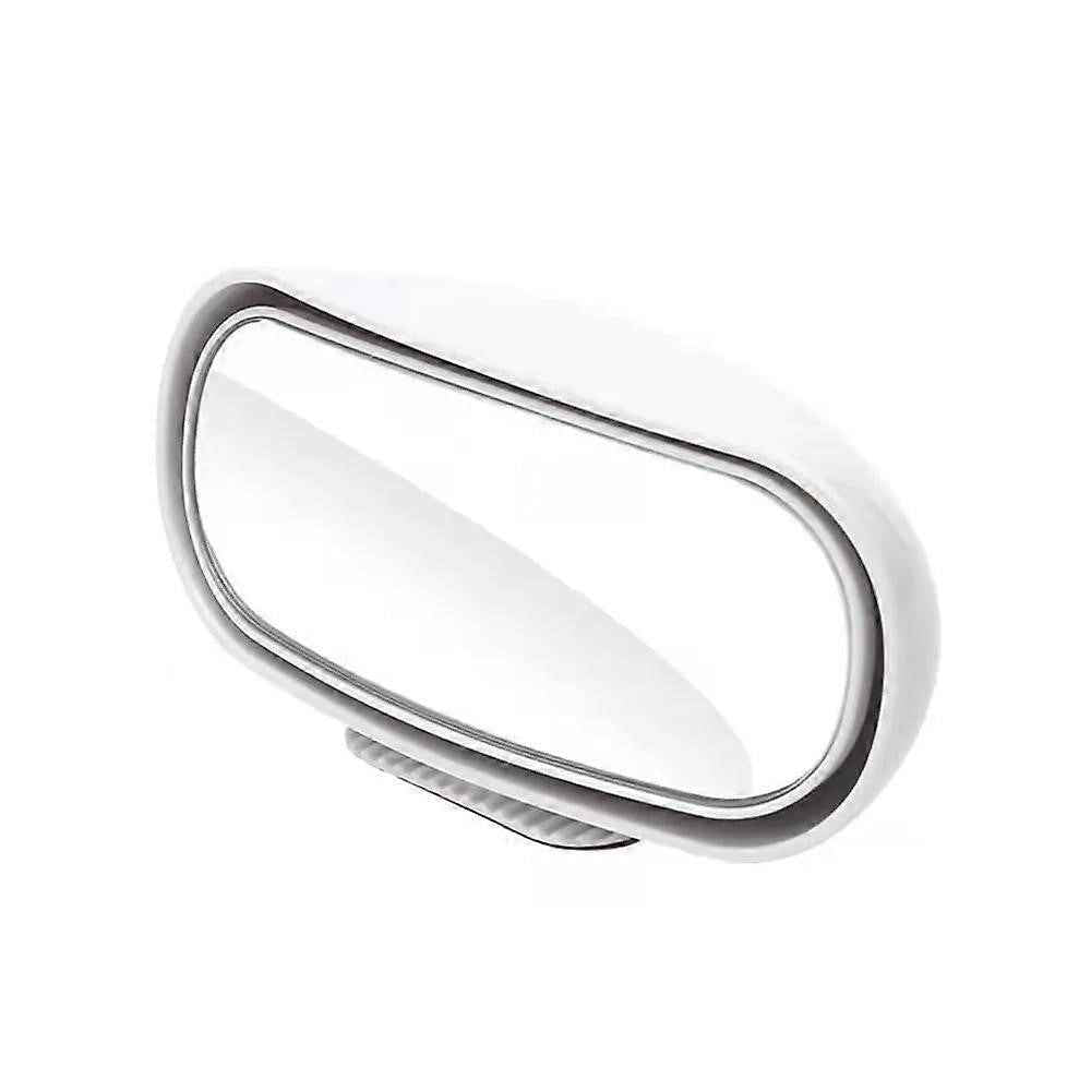 Car Rear View Mirror 360-Degree Rotatable Wide Angle Blind Spot Mirror Auxiliary Parking Aid - White