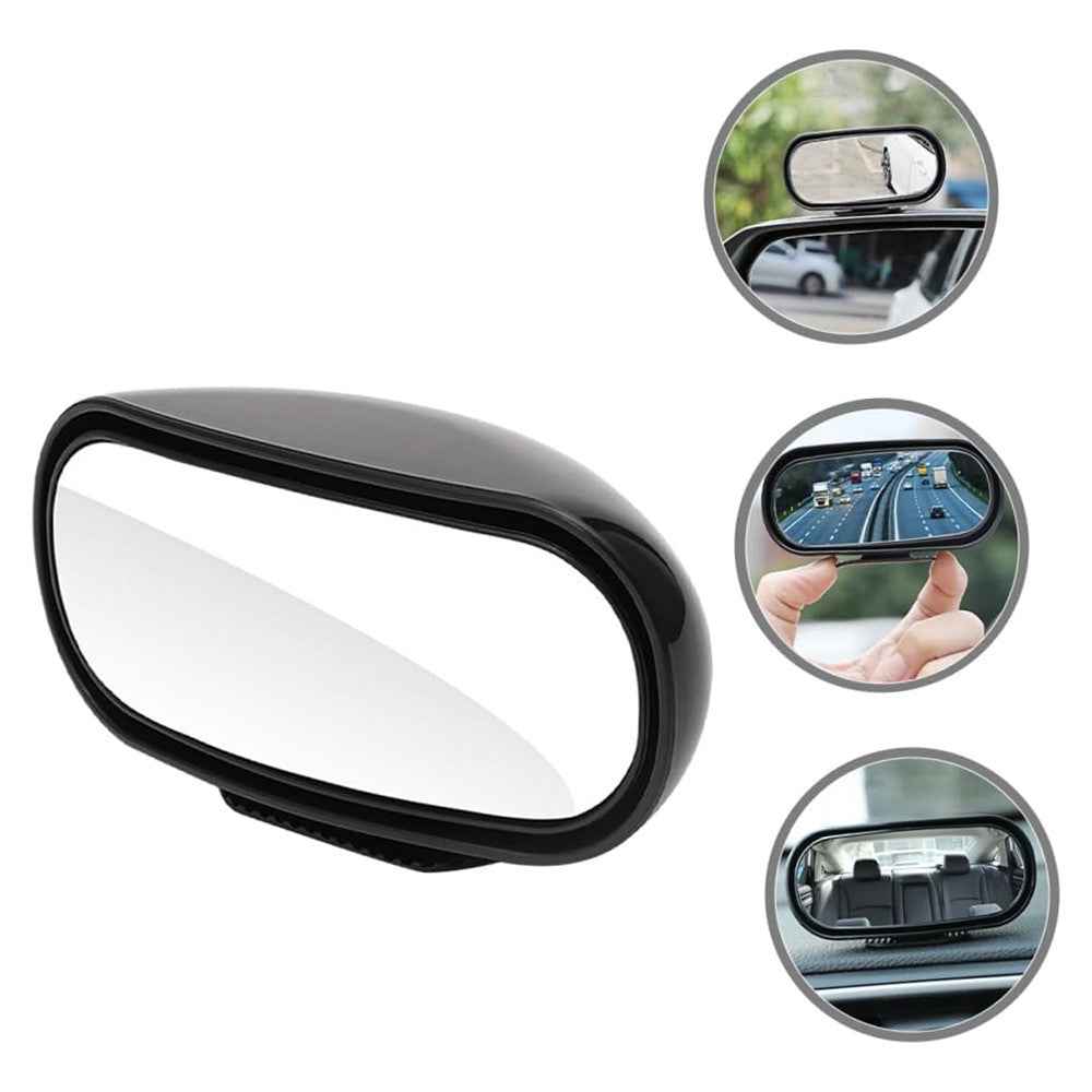 Car Rear View Mirror 360-Degree Rotatable Wide Angle Blind Spot Mirror Auxiliary Parking Aid - White