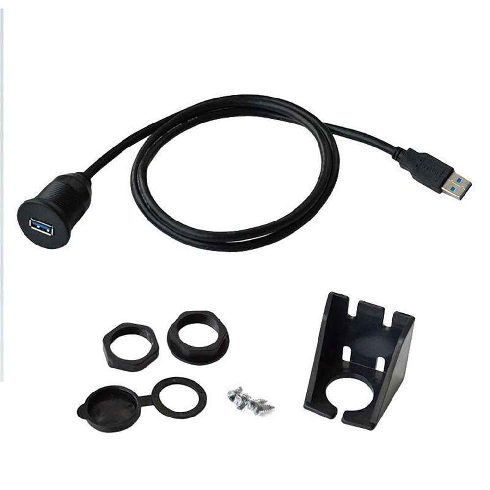 1m USB 3.0 Extension Flush Dash Panel Mount Cable for Car Boat Motorcycle