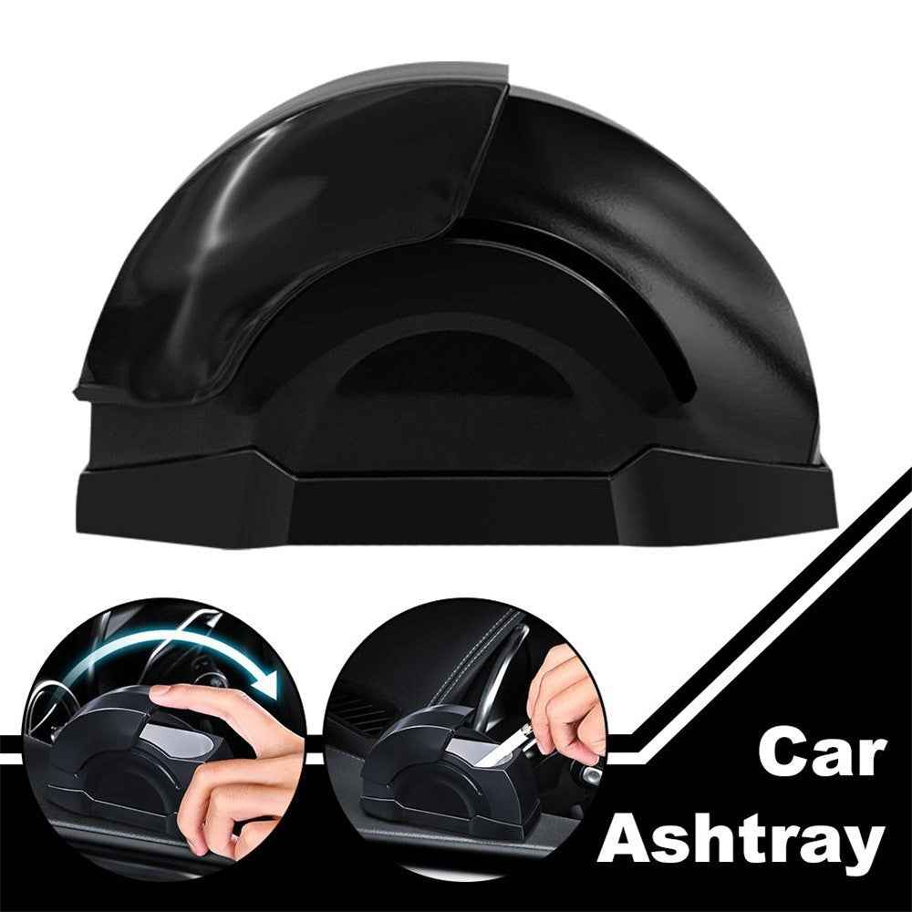 Car Door Ashtray Portable Cigarette Holder with Lid Removable Liner Ashtray - Black