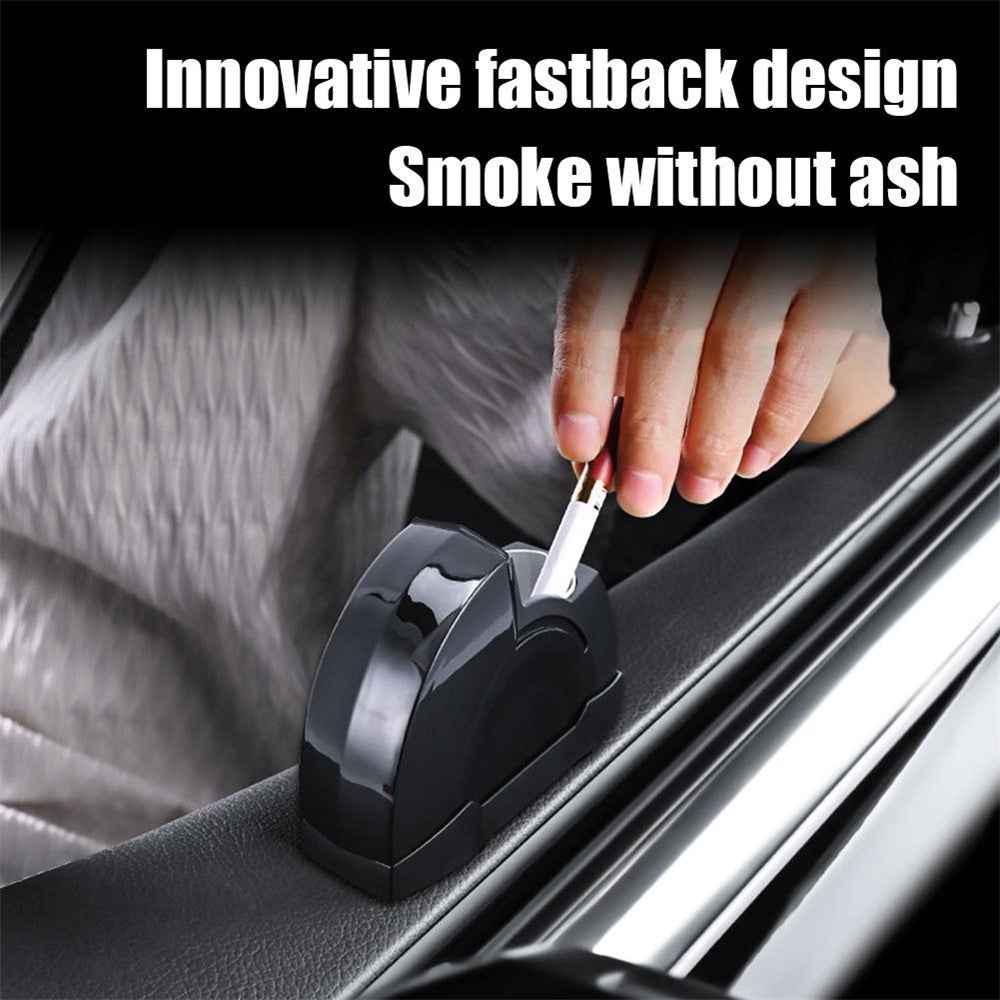 Car Door Ashtray Portable Cigarette Holder with Lid Removable Liner Ashtray - Black