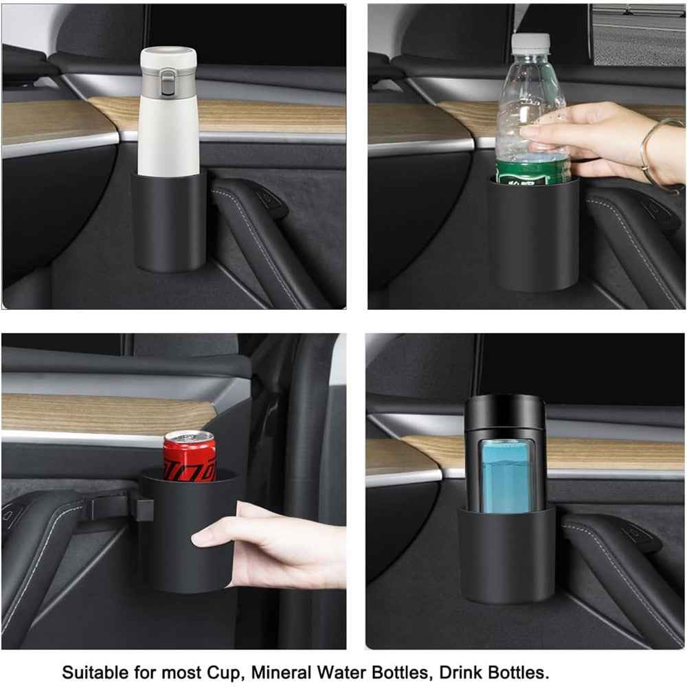 2Pcs / Set For Tesla Model Y / 3 Car Door Cup Holder Auto Interior Door Mount Drink Bracket