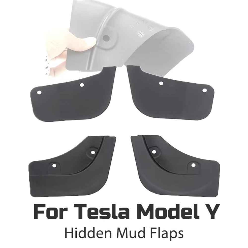 4Pcs / Set For Tesla Model Y 2021 - 2023 Mud Fenders TPE Front and Rear Splash Guards
