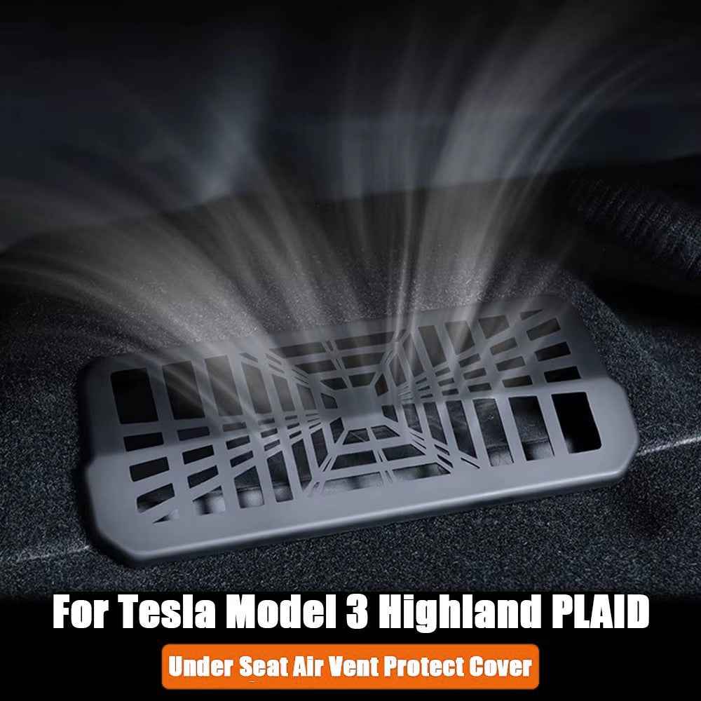 2Pcs / Set For Tesla Model Y Under Seat Air Vent Cover Plastic Air Outlet Dustproof Shield