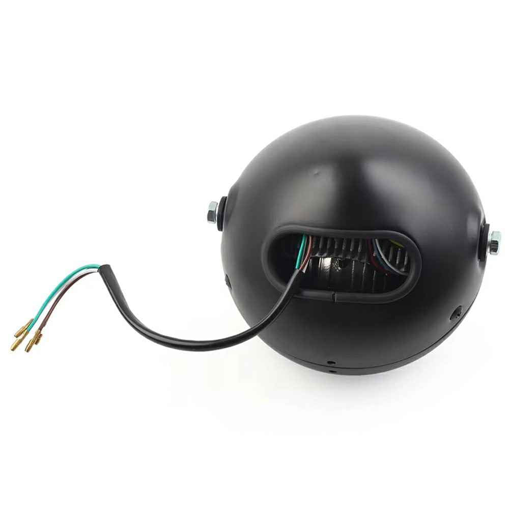 16cm Retro Motorcycle LED Headlight Daytime Running Lamp for Cruiser Chopper Cafe Racer - Yellow Light