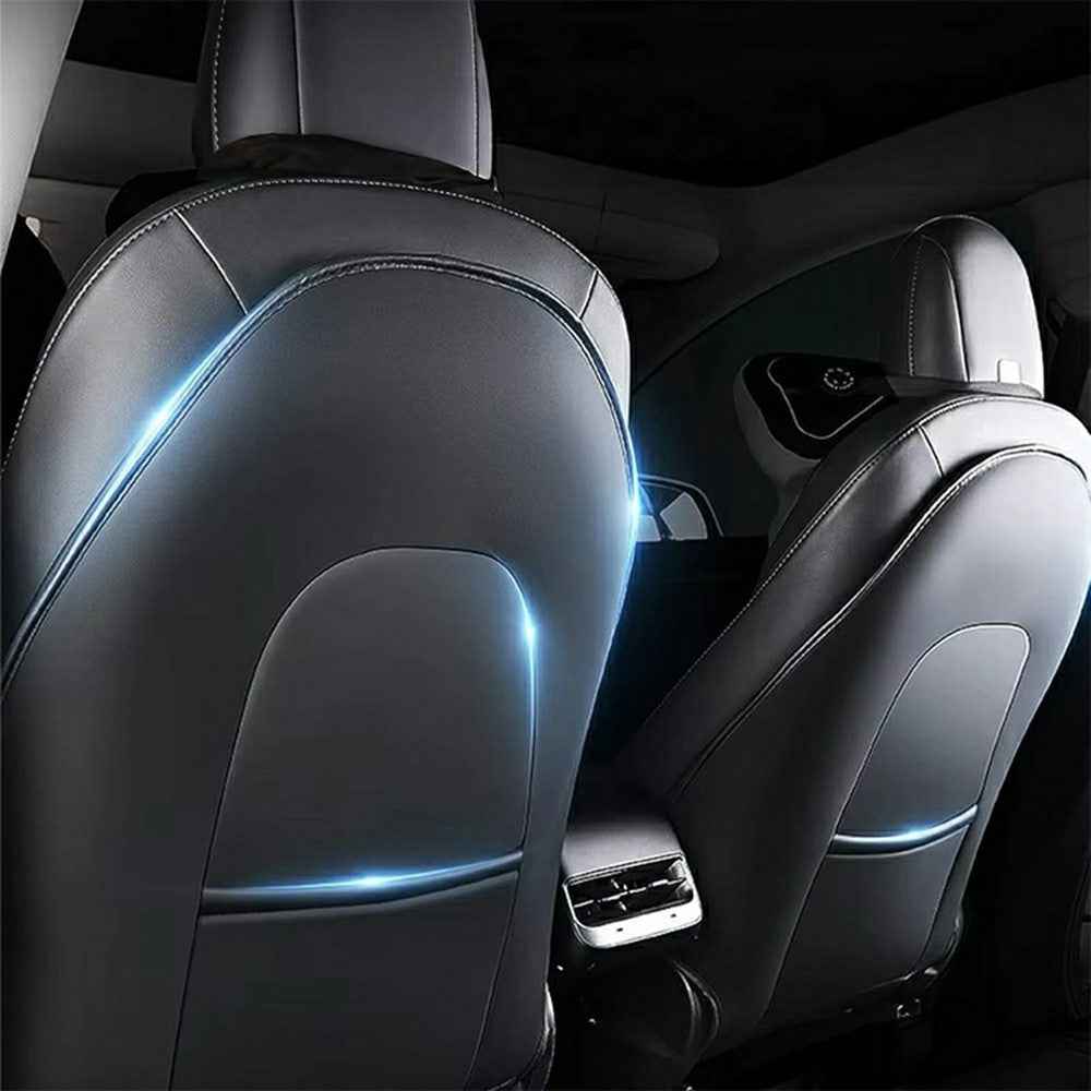 2Pcs For Tesla Model Y  /  3 Highland Seat Back Protector Kick Mat Car Interior Rear Seat Cover - Single Pocket
