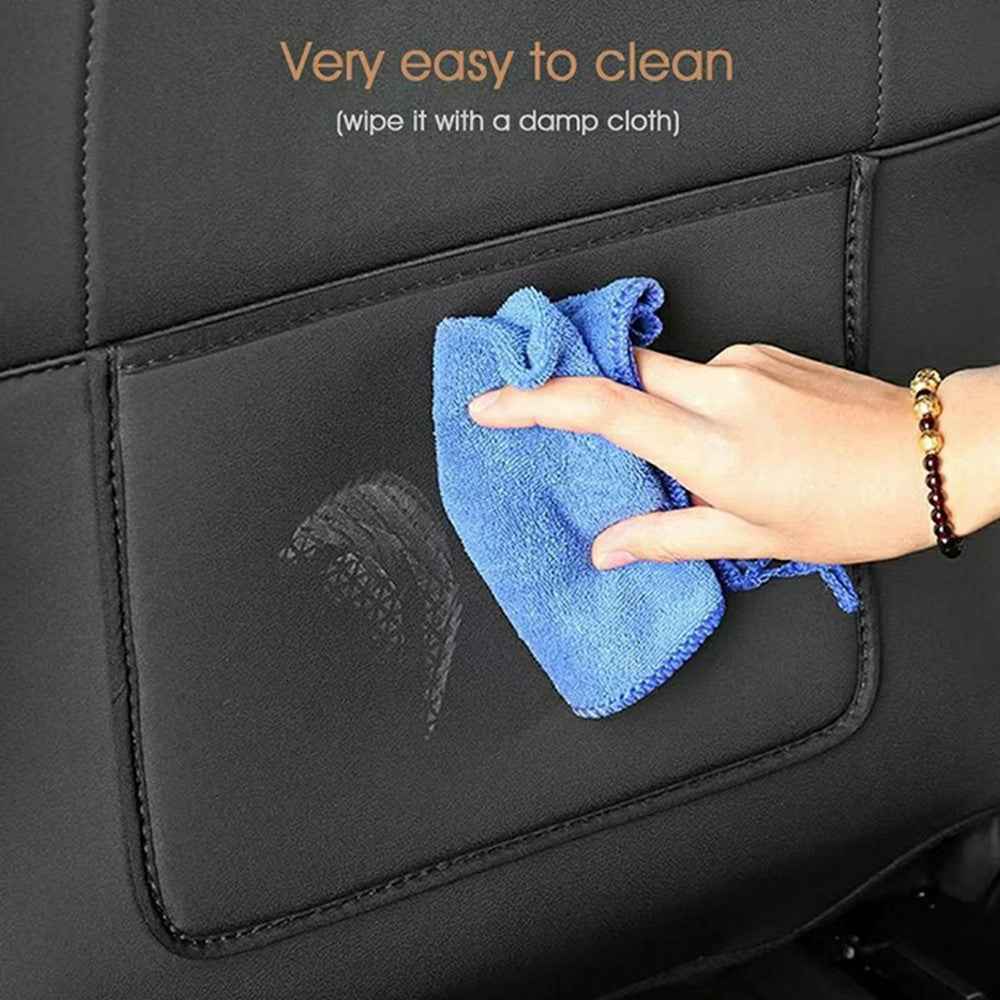2Pcs For Tesla Model Y  /  3 Highland Seat Back Protector Kick Mat Car Interior Rear Seat Cover - Double Pockets