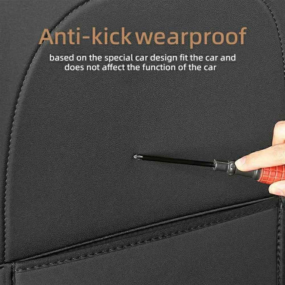 2Pcs For Tesla Model Y  /  3 Highland Seat Back Protector Kick Mat Car Interior Rear Seat Cover - Double Pockets