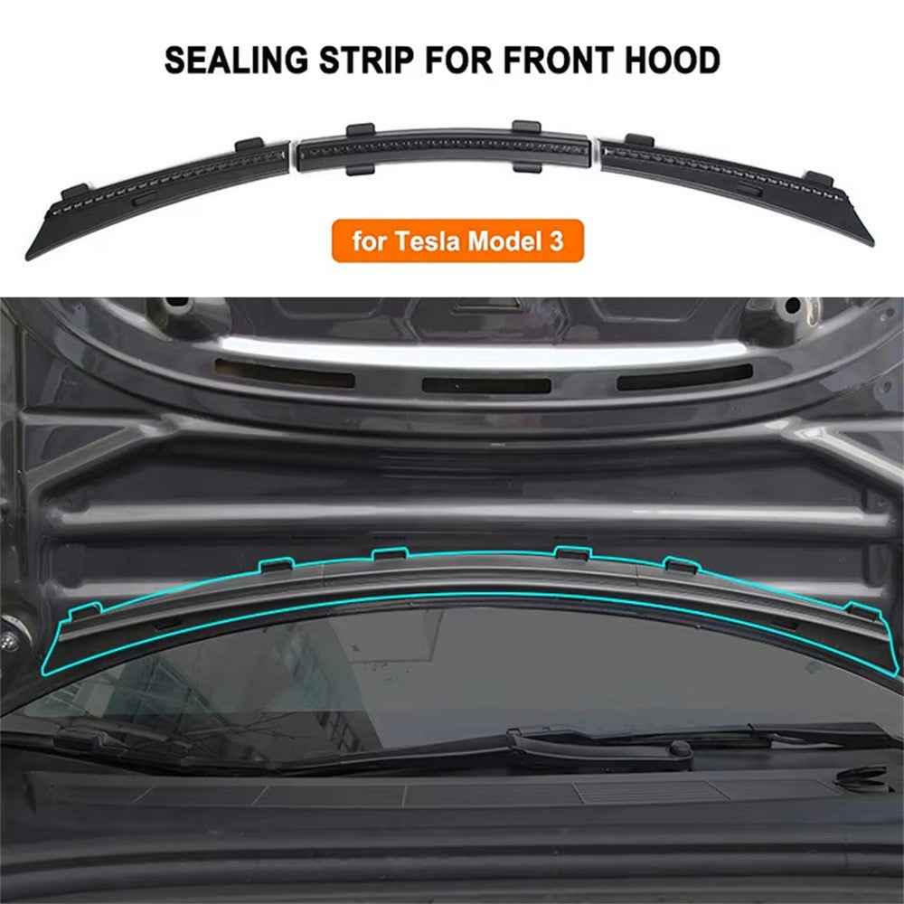 For Tesla Model 3 Front Hood Waterproof Seal Strip Engine Cover Dust Protection Rubber Gasket