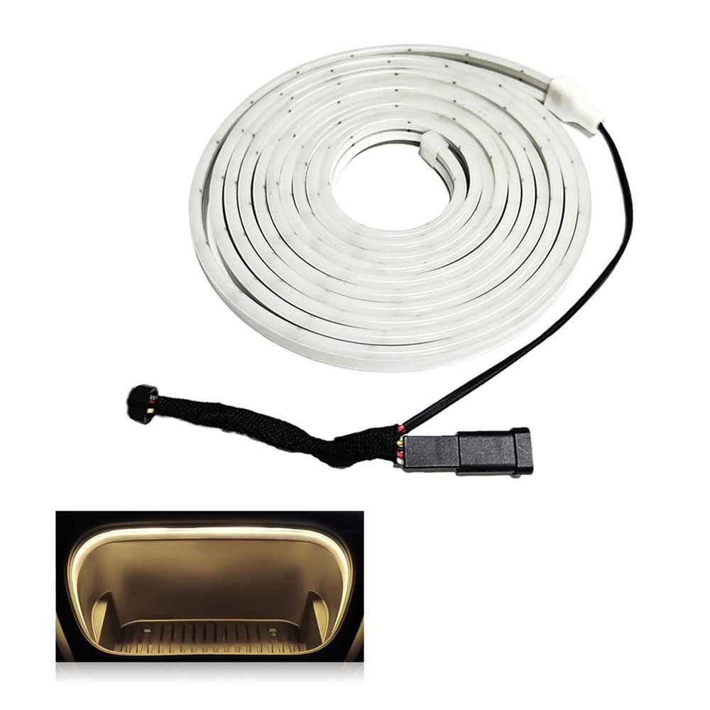 For Tesla Model 3  /  Y 2021 - 2024 Front Trunk LED Light Strip Ambient Lighting Waterproof Decorative Lamp - Warm Light