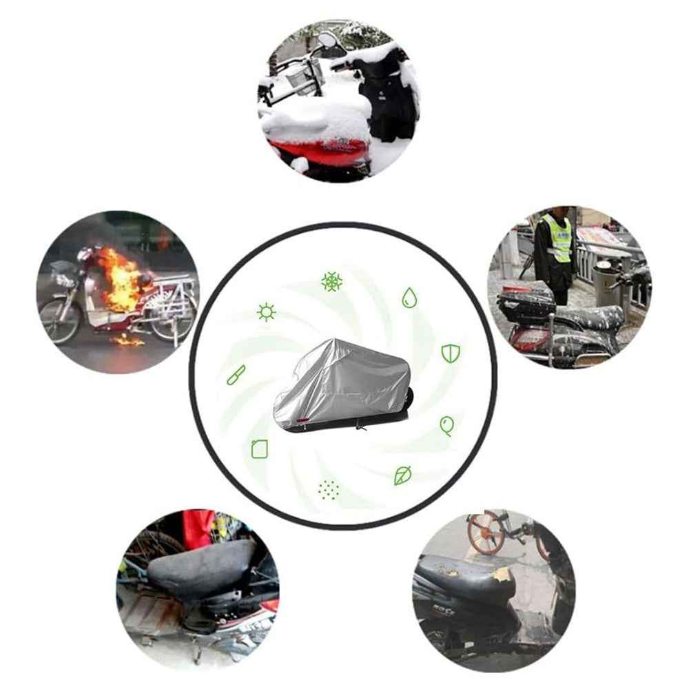 Waterproof Motorcycle Cover UV Protection Silver Coated 210D Oxford Fabric Dust Cover , Size L / 220 x 95 x 110cm