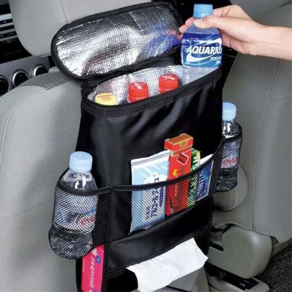 Car Seat Back Cooler Bag Oxford Cloth Aluminum Foil Insulated Thermal Hanging Storage Organizer