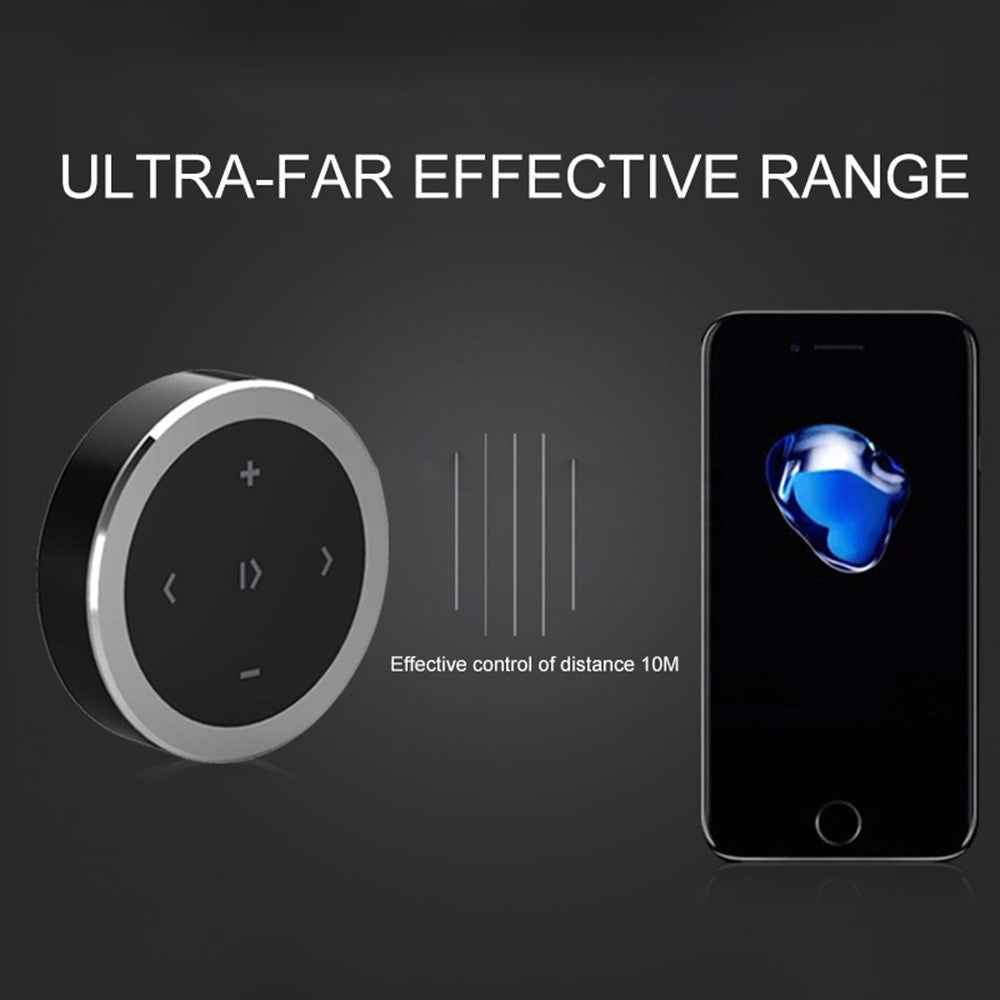 Bluetooth-compatible Car Steering Wheel Remote Control Phone Music Controller Camera Shutter - Silver
