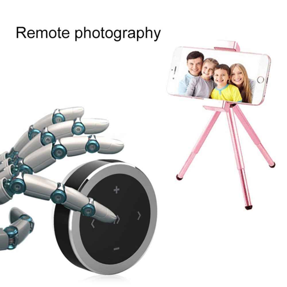 Bluetooth-compatible Car Steering Wheel Remote Control Phone Music Controller Camera Shutter - Silver