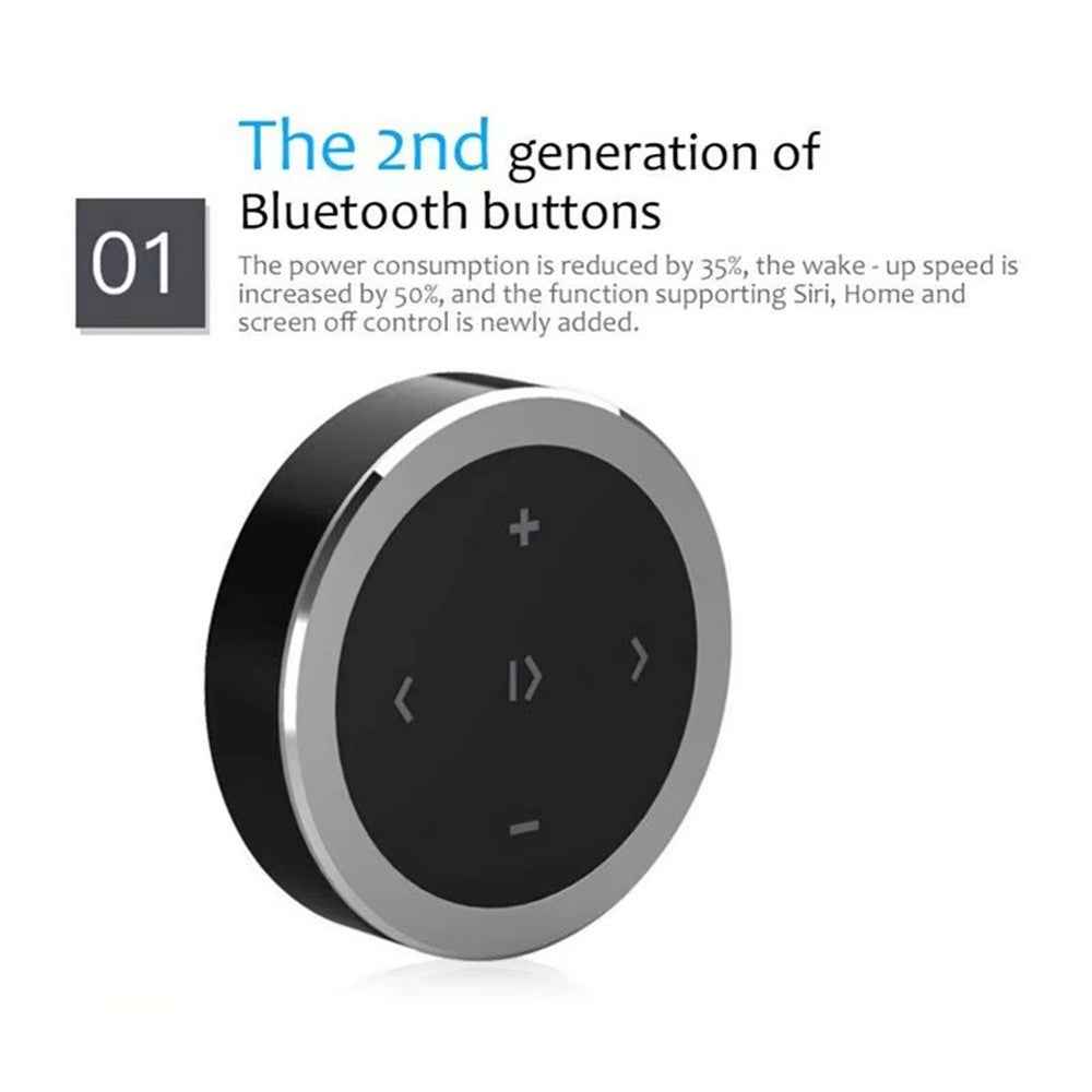 Bluetooth-compatible Car Steering Wheel Remote Control Phone Music Controller Camera Shutter - Silver