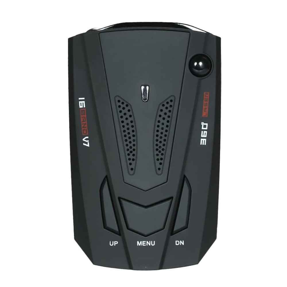 V7 Car Speed Radar Detector Electronic GPS Speed Alert System for Vehicle , Russian Language - Black