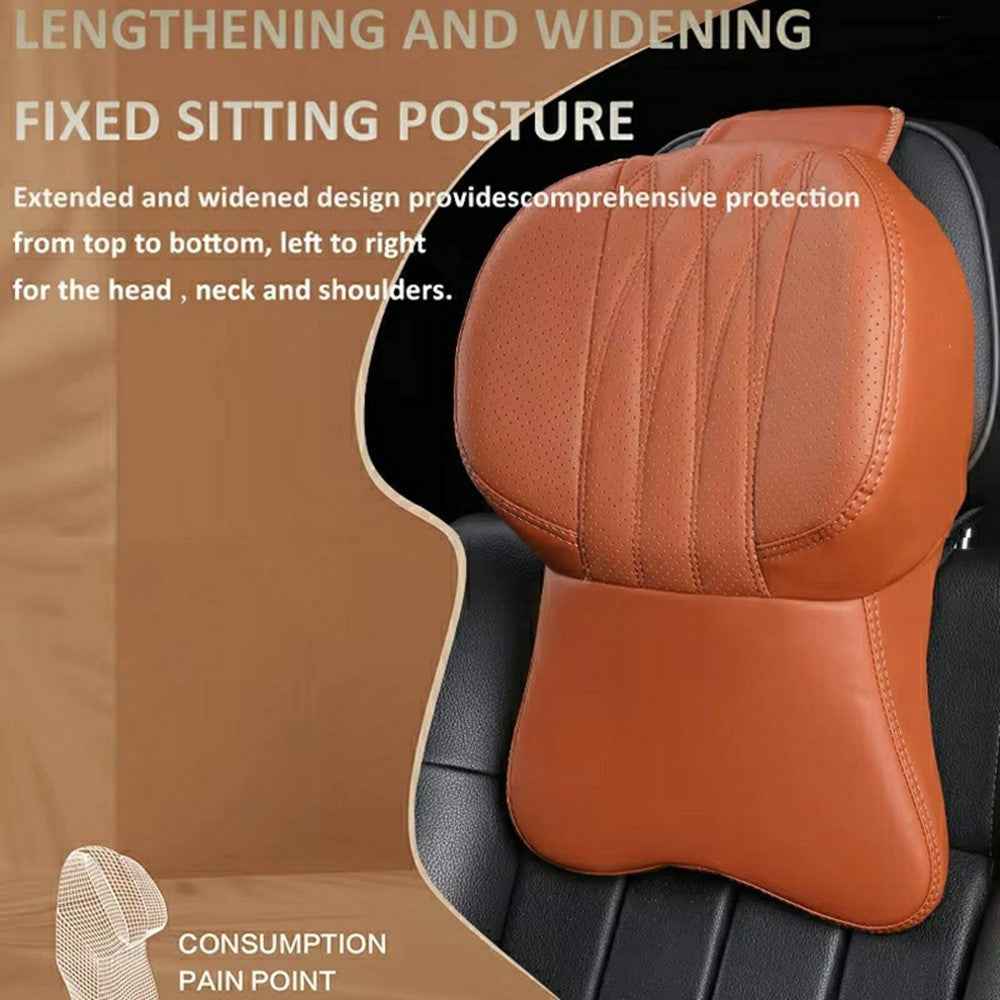 Car Headrest Neck Pillow Vehicle Backrest Cushion Universal Protective Pillow Pad For All Seasons Automotive Accessory - White