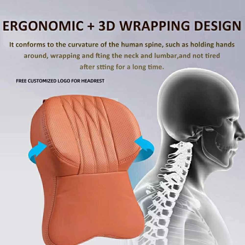 Car Headrest Neck Pillow Vehicle Backrest Cushion Universal Protective Pillow Pad For All Seasons Automotive Accessory - Black