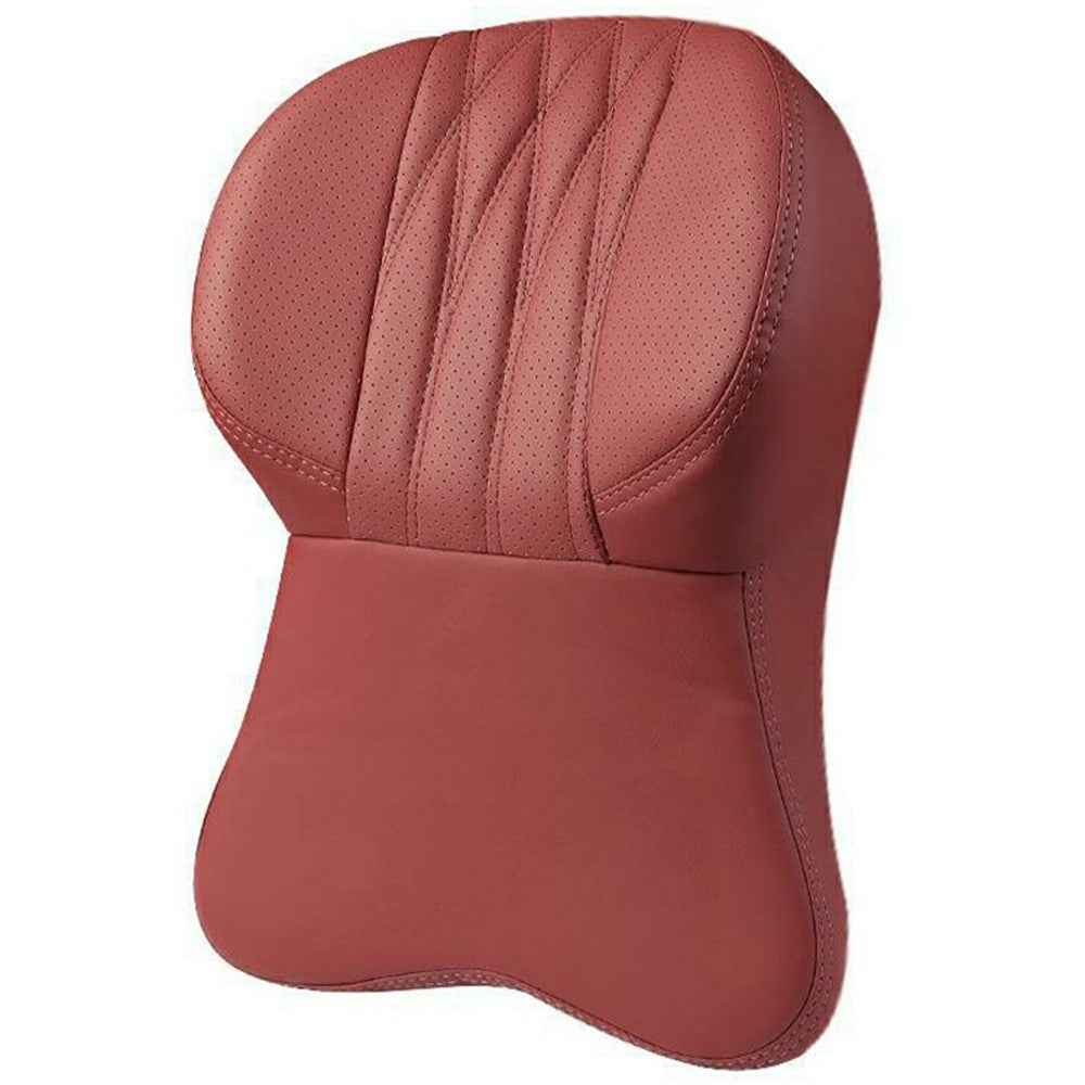 Car Headrest Neck Pillow Vehicle Backrest Cushion Universal Protective Pillow Pad For All Seasons Automotive Accessory - Wine Red