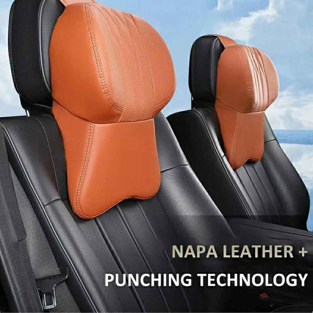 Car Headrest Neck Pillow Vehicle Backrest Cushion Universal Protective Pillow Pad For All Seasons Automotive Accessory - Brown