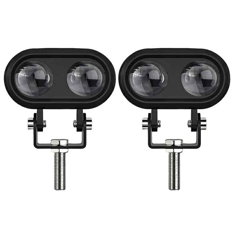 2Pcs Motorcycle LED Spotlight Long Focus Dual Lens High Brightness Off Road IP68 Waterproof Strobe Light