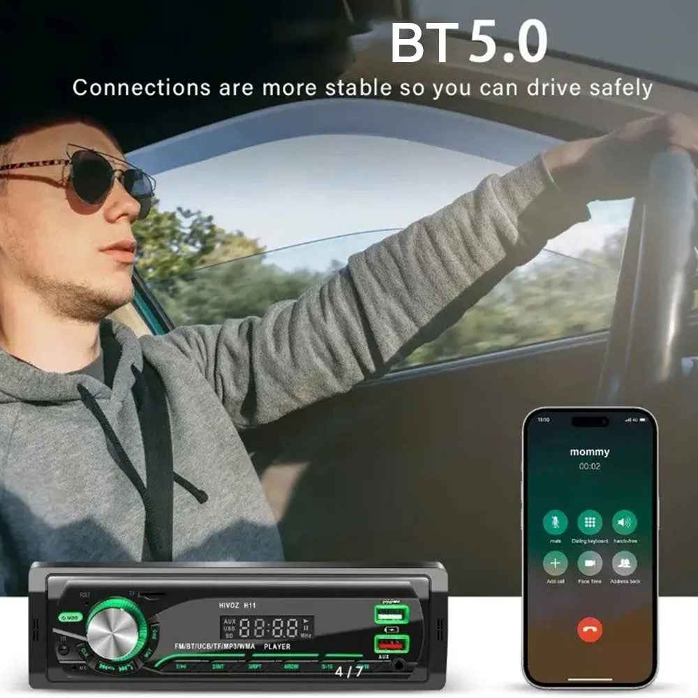 1059 Car MP3 Player Bluetooth-Compatible FM Radio Vehicle Audio System Support TF Card  /  U Disk