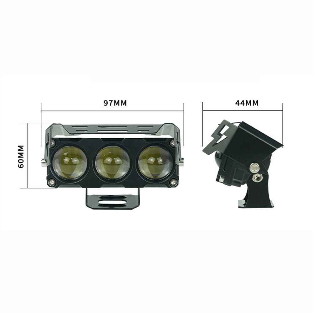 MOFOX 3-LED Motorcycle Auxiliary Light Waterproof Motorbike External Headlight Fog Lamp