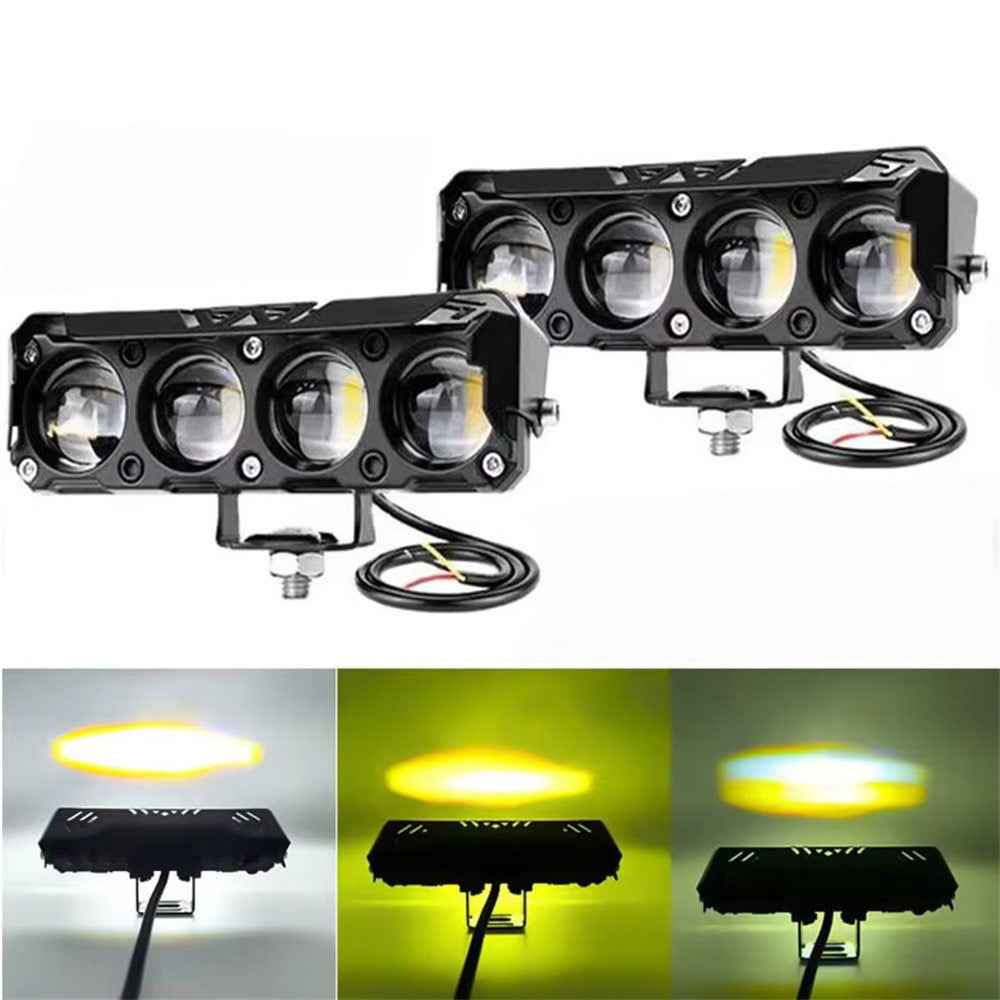 MOFOX 4-LED Motorcycle Auxiliary Light Waterproof Motorbike External Headlight Fog Lamp