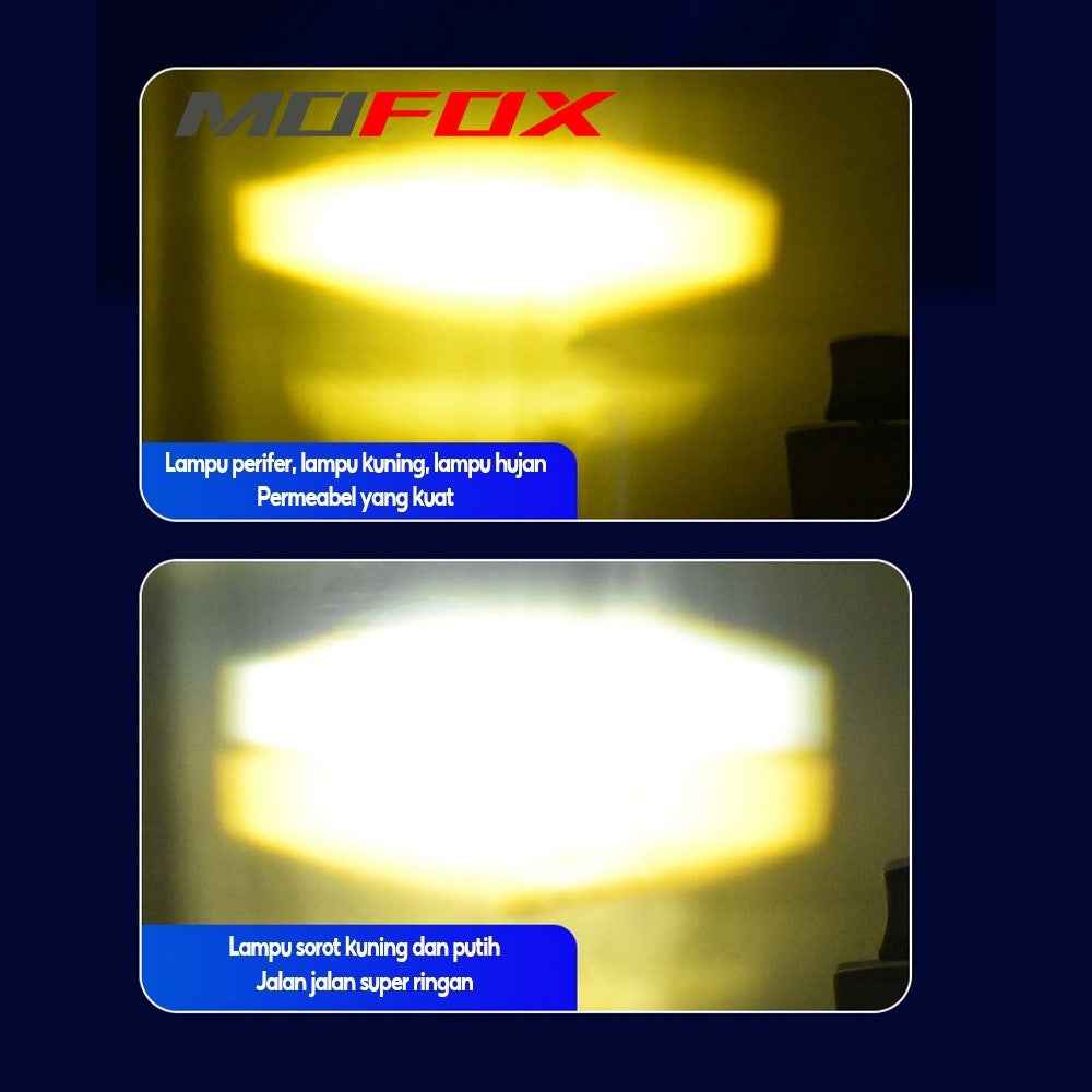 MOFOX 4-LED Motorcycle Auxiliary Light Waterproof Motorbike External Headlight Fog Lamp