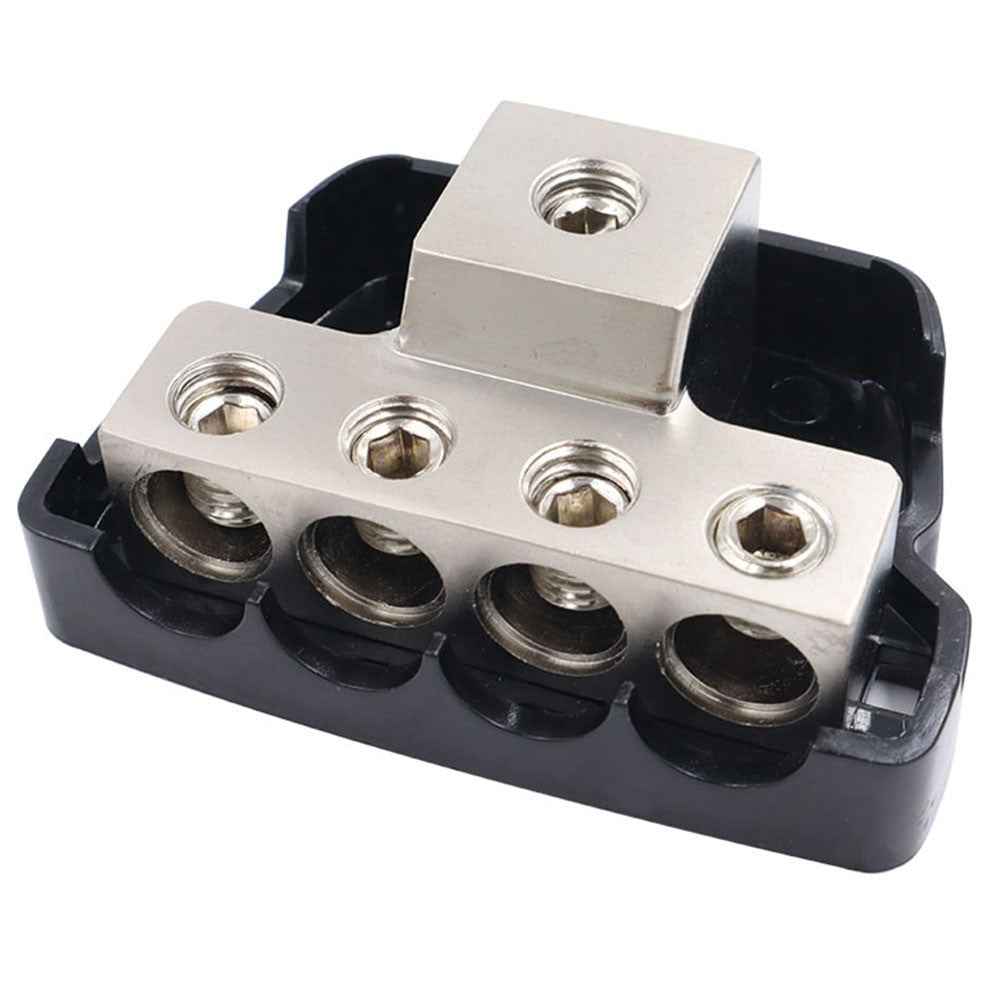 4-Way Car Audio Stereo Amp Power / Ground Cable Splitter Distribution Block