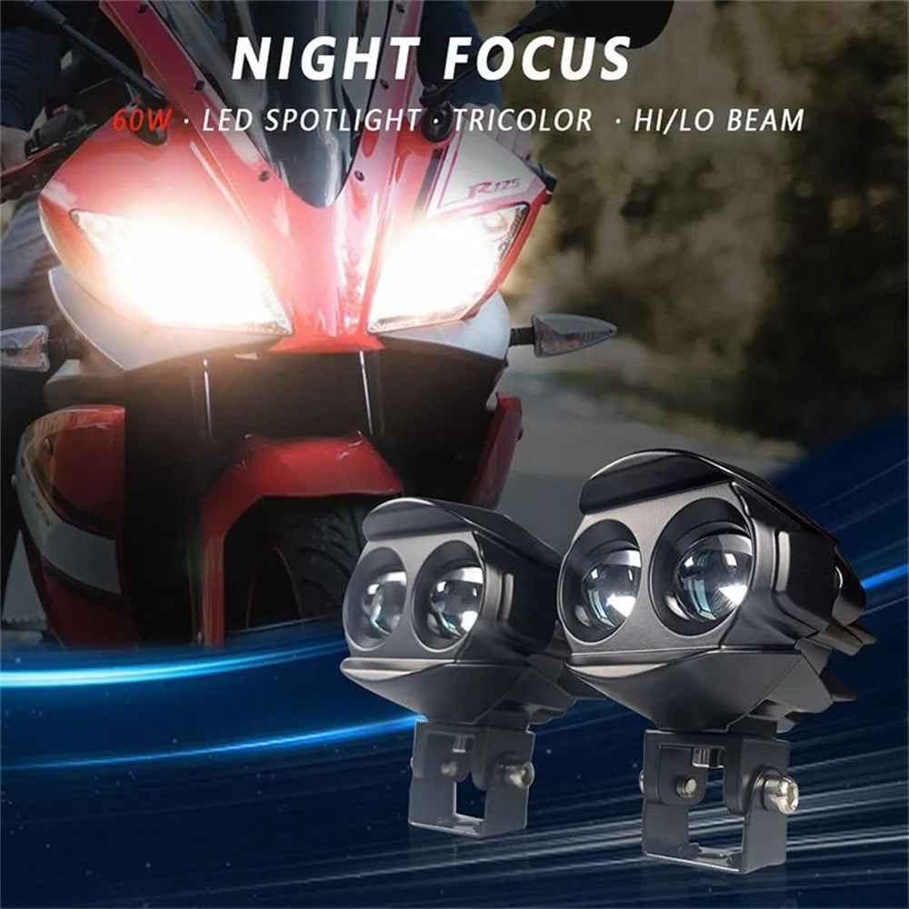 MOFOX W05 Motorcycle LED Fog Light Dual Head Spotlight 40W 8000Lms High / Low Beam Light