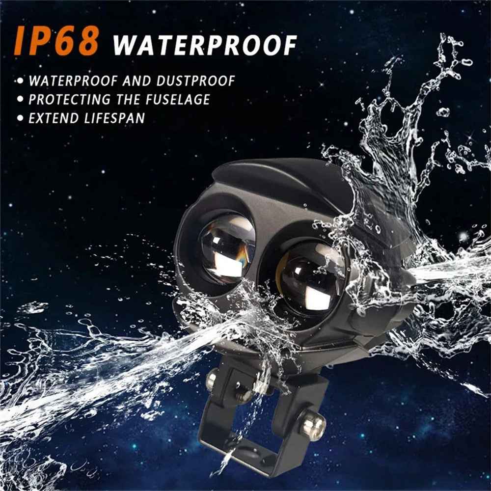 MOFOX W05 Motorcycle LED Fog Light Dual Head Spotlight 40W 8000Lms High / Low Beam Light