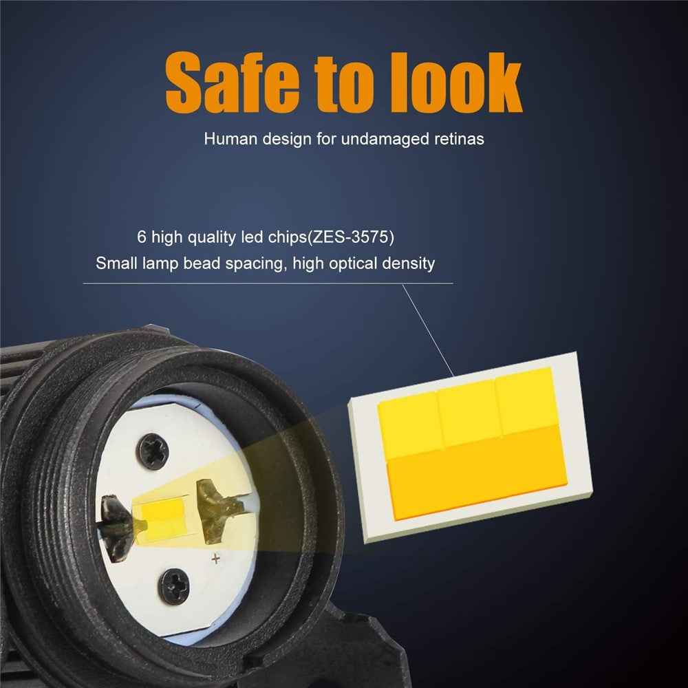 1 Pair Motorcycle LED Fog Lights White + Yellow Dual Color High Low Beam Auxiliary Driving Lamps