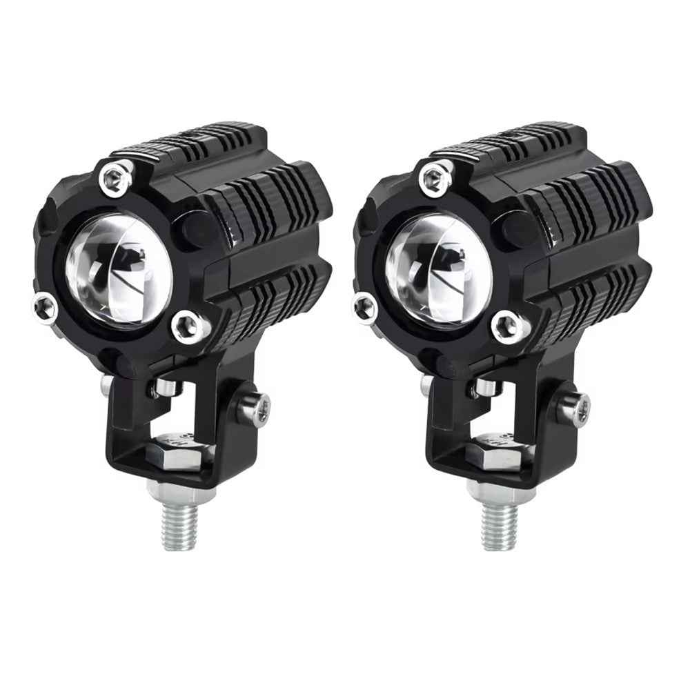 V05 1 Pair Motorcycle LED Fog Lights IP67 Waterproof Aluminum Alloy Housing High Low Beam Spotlight