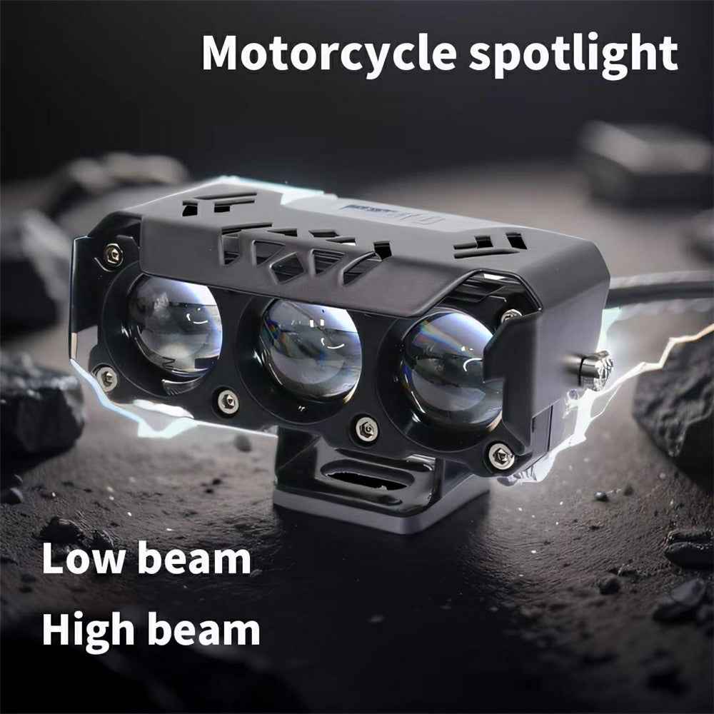 TR3 3 Lens Dual Color High Low Beam Fog Lamp IP65 Waterproof 12V / 24V Car Driving Headlight