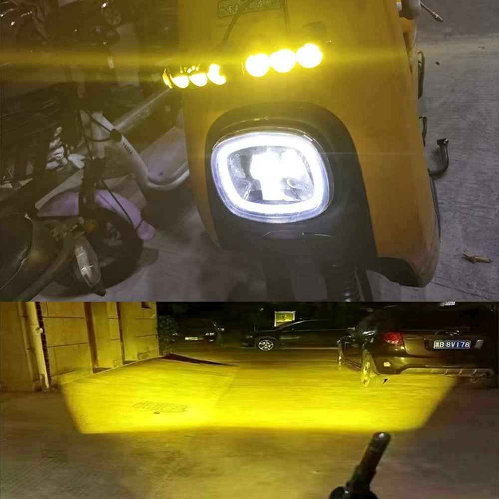 TR3 3 Lens Dual Color High Low Beam Fog Lamp IP65 Waterproof 12V / 24V Car Driving Headlight
