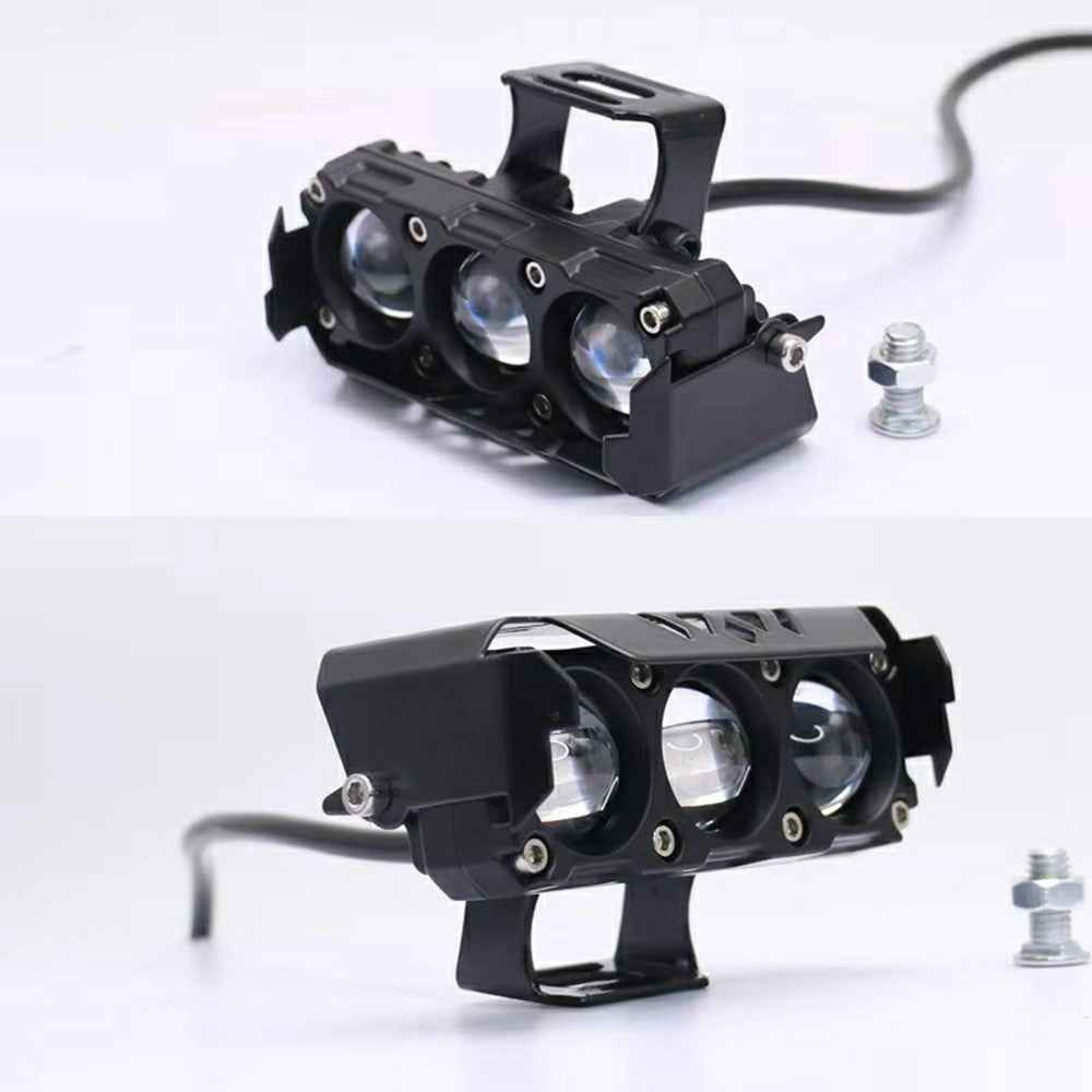 TR3 3 Lens Dual Color High Low Beam Fog Lamp IP65 Waterproof 12V / 24V Car Driving Headlight