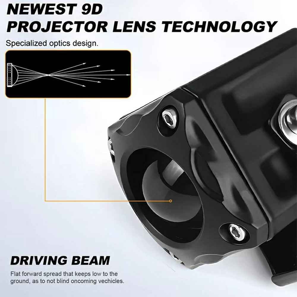 TR1 Single Lens Dual Color High Low Beam Fog Lamp IP65 Waterproof 12V / 24V Car Driving Headlight