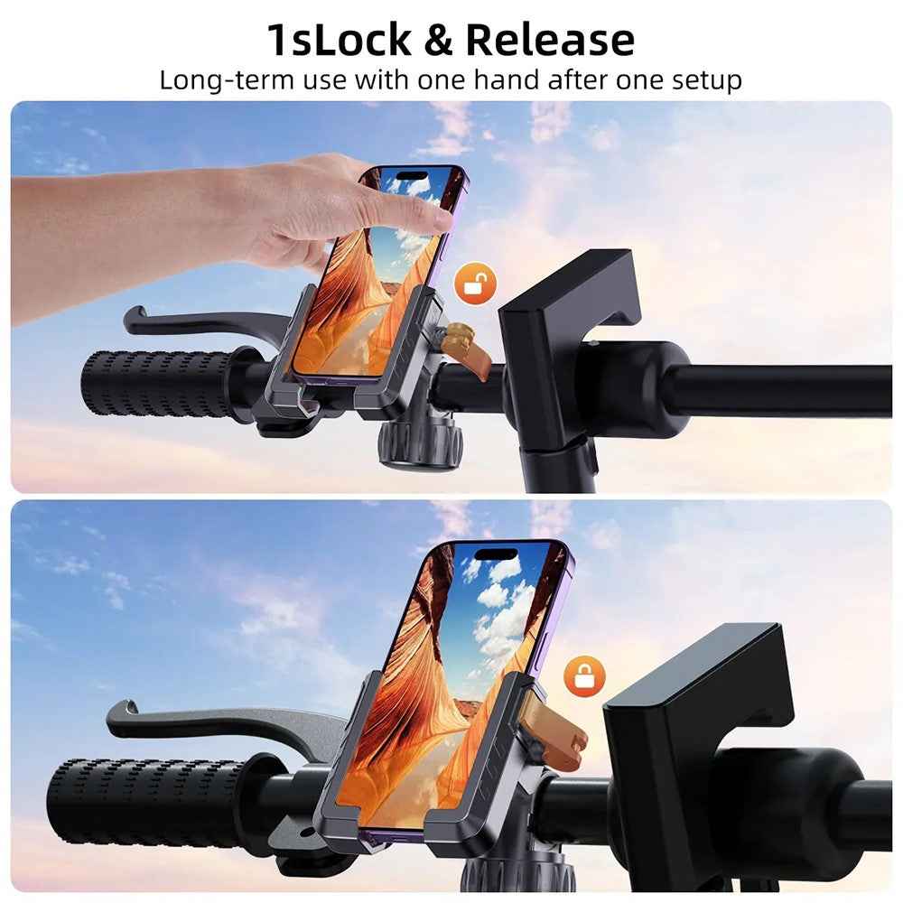 Motorcycle Handlebar Phone Mount Anti Shake Cellphone Holder Bracket for Electric Mountain Bicycle - 615