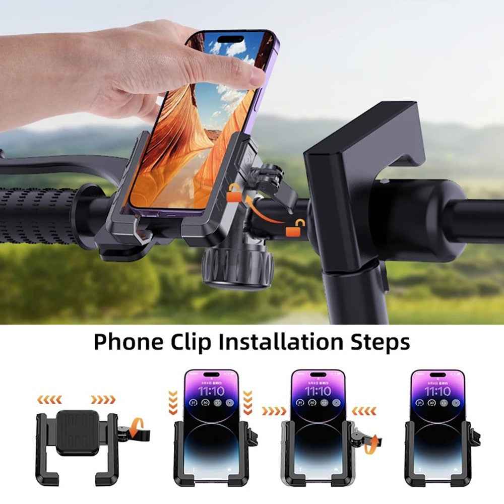 Motorcycle Handlebar Phone Mount Anti Shake Cellphone Holder Bracket for Electric Mountain Bicycle - 615