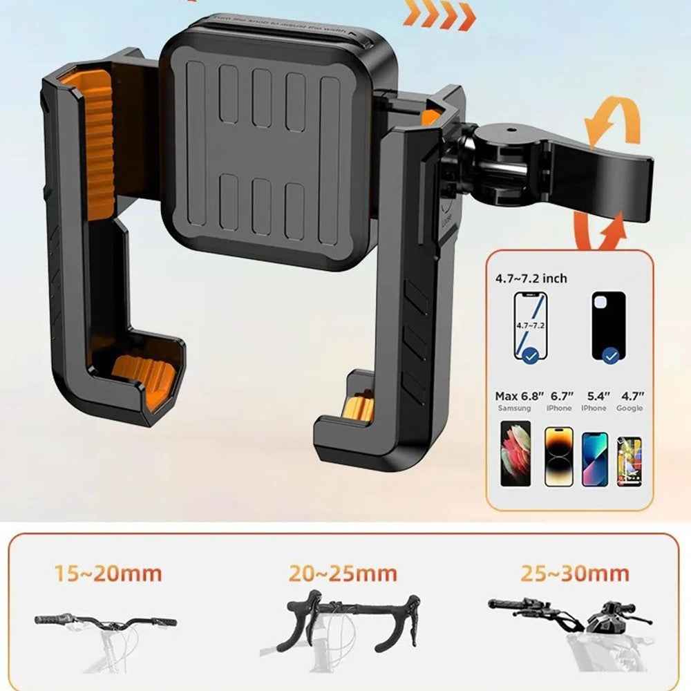 Motorcycle Handlebar Phone Mount Anti Shake Cellphone Holder Bracket for Electric Mountain Bicycle - 615