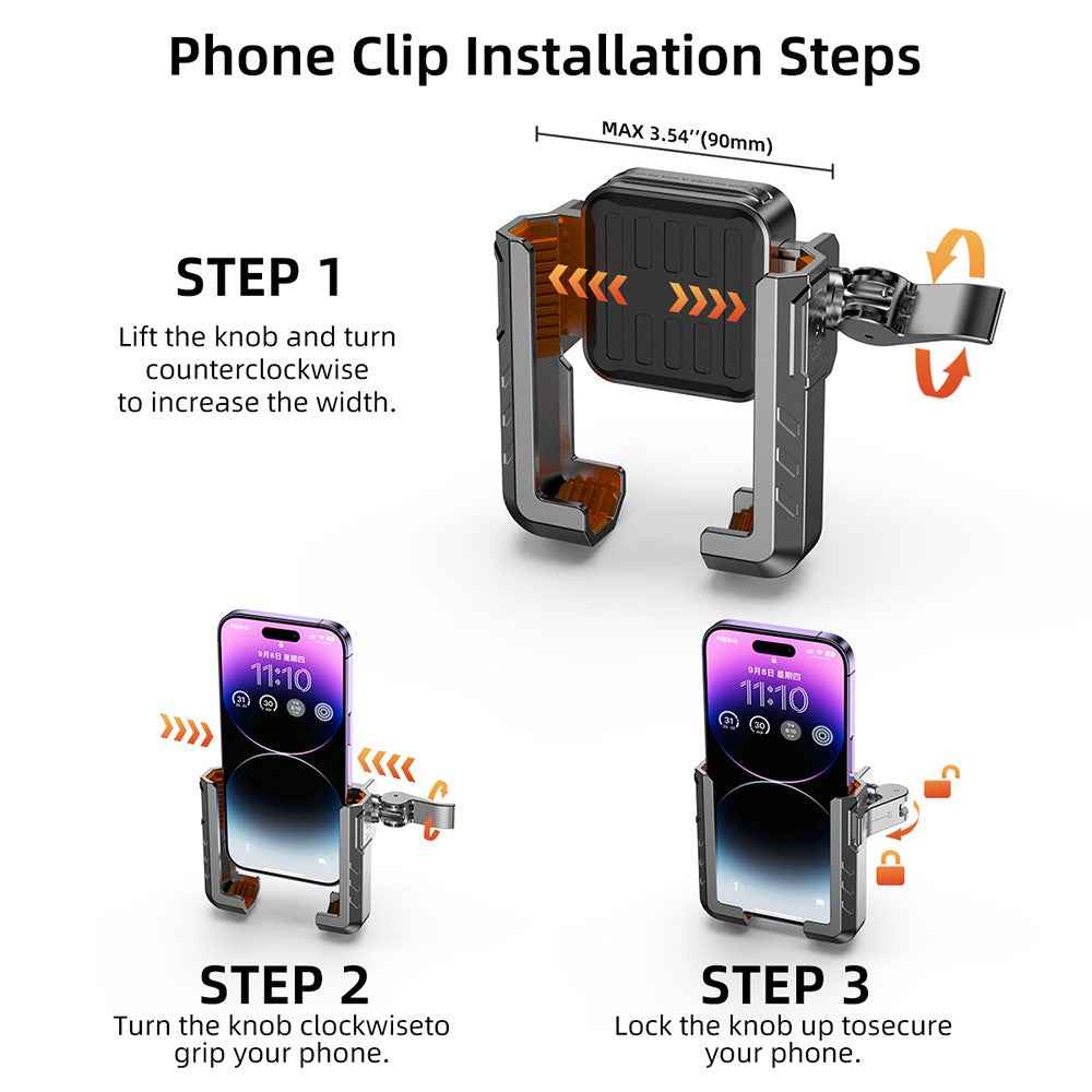Motorcycle Handlebar Phone Mount Anti Shake Cellphone Holder Bracket for Electric Mountain Bicycle - 615