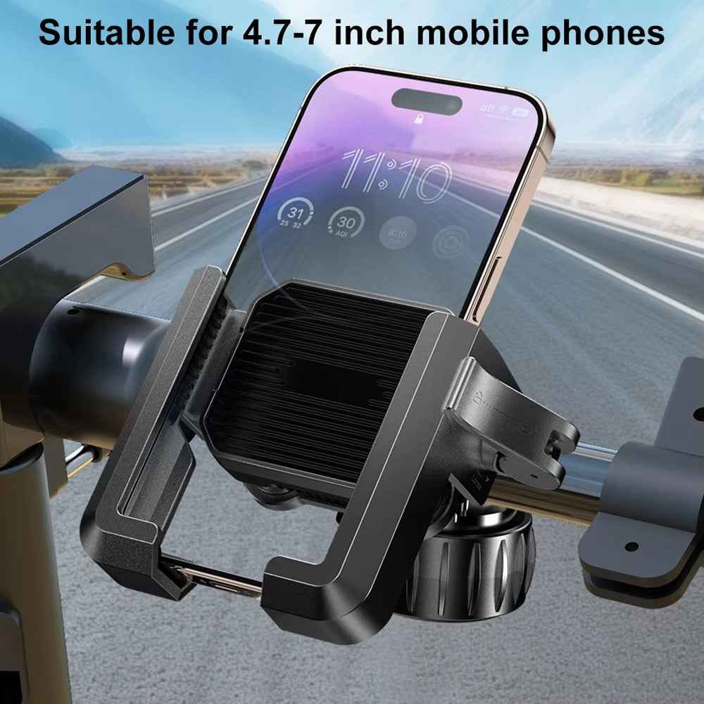 Motorcycle Handlebar Phone Mount Anti Shake Cellphone Holder Bracket for Electric Mountain Bicycle - 690