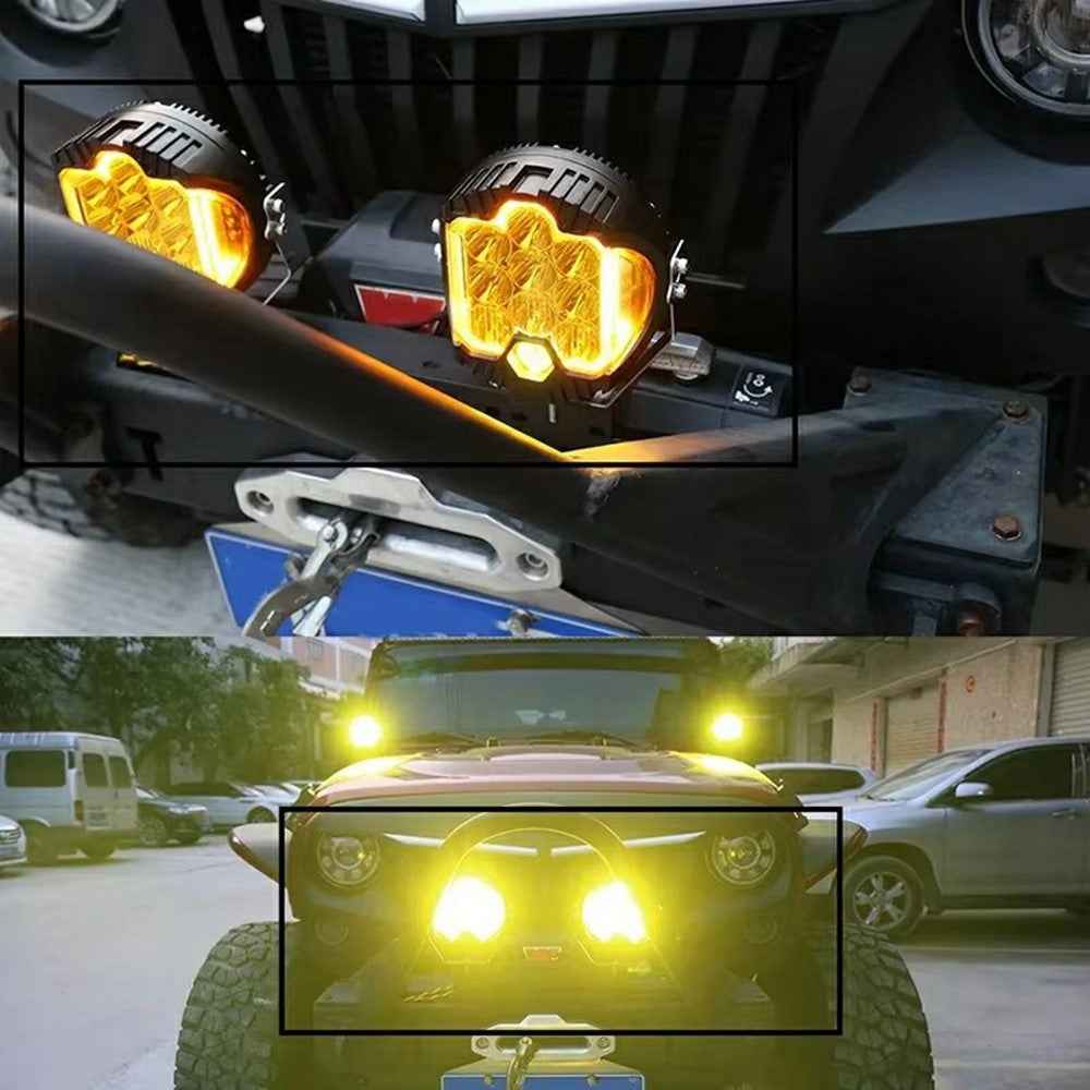 5 Inch 50W LED Work Light Three Sides Illumination Off Road Driving Lamp Spot Beam for Vehicle - Yellow Light