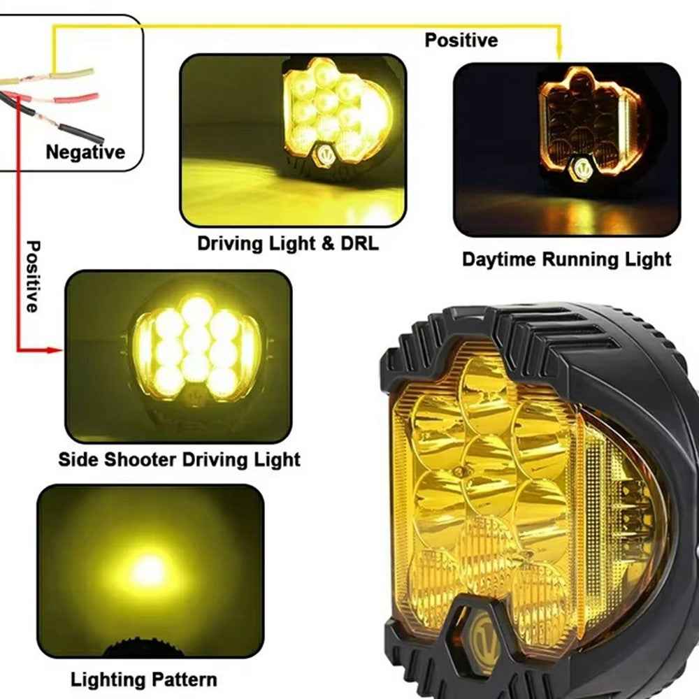 5 Inch 50W LED Work Light Three Sides Illumination Off Road Driving Lamp Spot Beam for Vehicle - White Light