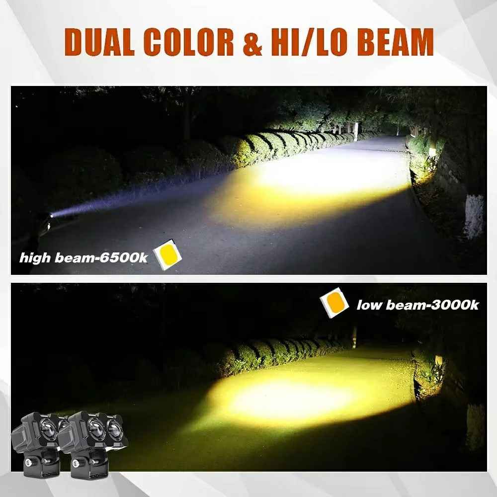 LB2 High Low Beam Motorcycle Light IP68 Waterproof Car LED Work Light Auxiliary Fog Lamp