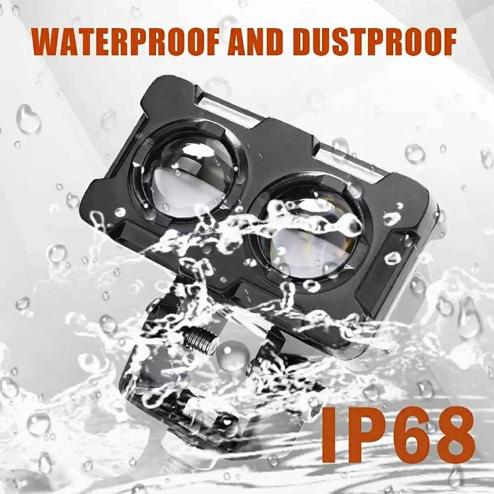 LB2 High Low Beam Motorcycle Light IP68 Waterproof Car LED Work Light Auxiliary Fog Lamp
