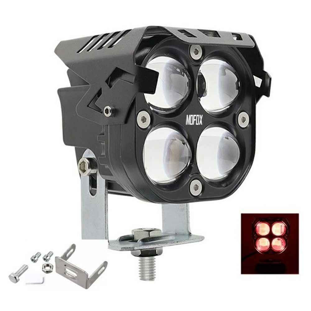 MOFOX D2-1 40W 3 Inch LED Work Light 4 Lens Waterproof Off Road Vehicle Front Bumper Light - Red Light